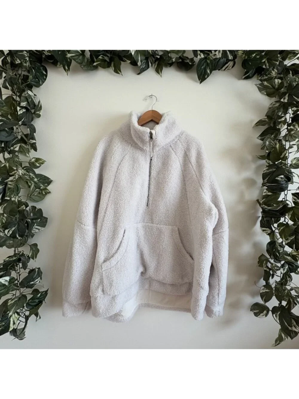 Lululemon Athletic Scuba Oversized Fleece Funnel Neck 1/2 Zip Opel Sz XL/XXL
